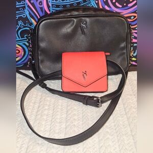 Simply Vera Black Crossbody Bag W/ Simply Vera Red Card Wallet